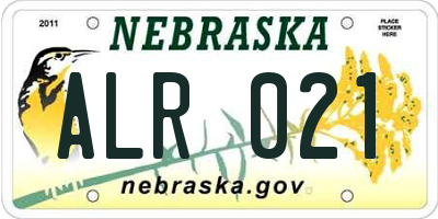 NE license plate ALR021