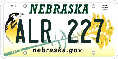 NE license plate ALR227