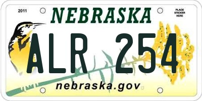 NE license plate ALR254