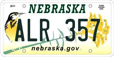 NE license plate ALR357