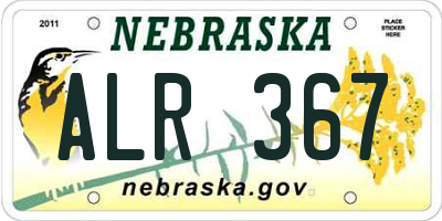 NE license plate ALR367