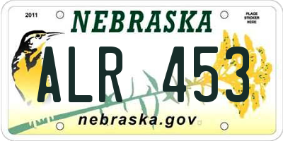 NE license plate ALR453
