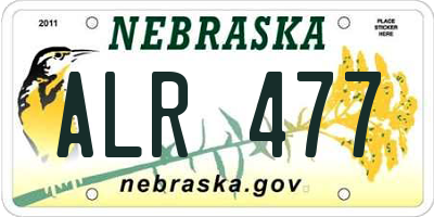 NE license plate ALR477
