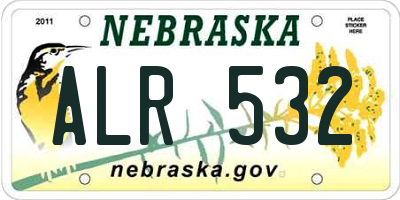 NE license plate ALR532