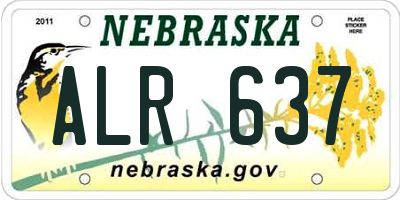 NE license plate ALR637