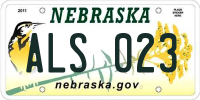 NE license plate ALS023