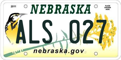 NE license plate ALS027