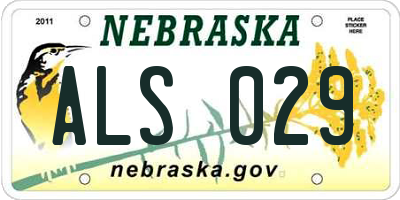 NE license plate ALS029