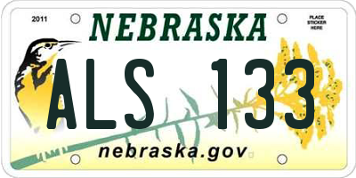 NE license plate ALS133