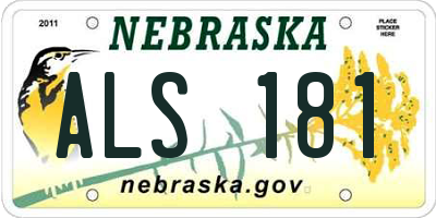 NE license plate ALS181