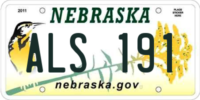 NE license plate ALS191