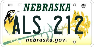 NE license plate ALS212
