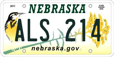NE license plate ALS214