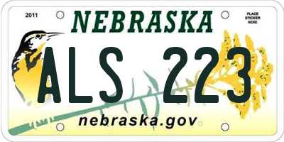 NE license plate ALS223