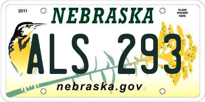 NE license plate ALS293