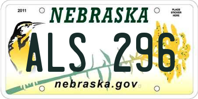 NE license plate ALS296