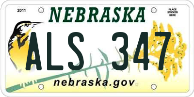 NE license plate ALS347