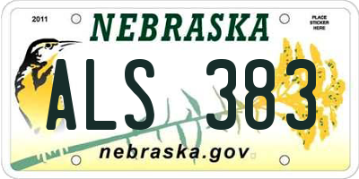 NE license plate ALS383