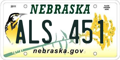 NE license plate ALS451