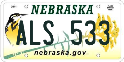 NE license plate ALS533