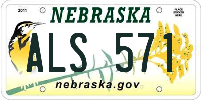 NE license plate ALS571