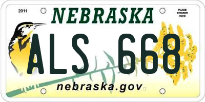 NE license plate ALS668