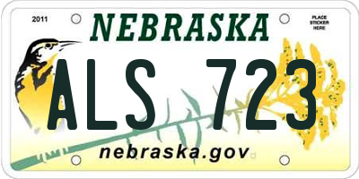 NE license plate ALS723
