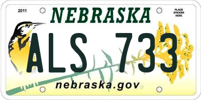 NE license plate ALS733
