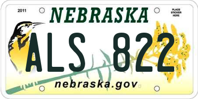 NE license plate ALS822