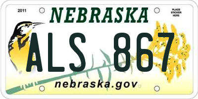 NE license plate ALS867