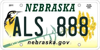 NE license plate ALS888