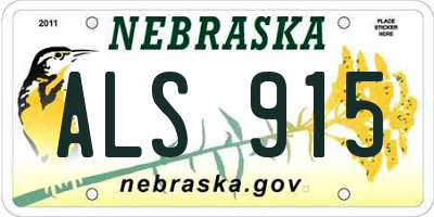 NE license plate ALS915