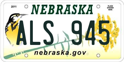 NE license plate ALS945