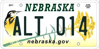 NE license plate ALT014