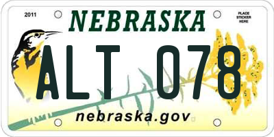 NE license plate ALT078