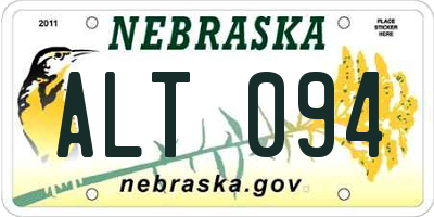 NE license plate ALT094