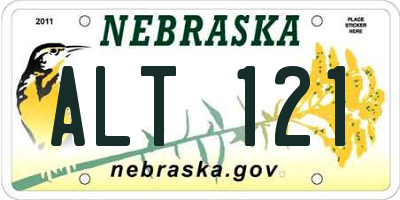 NE license plate ALT121