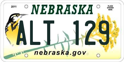 NE license plate ALT129