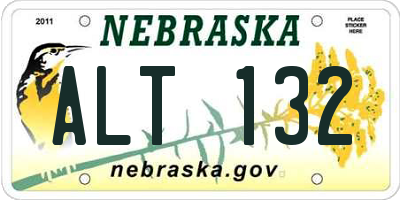 NE license plate ALT132