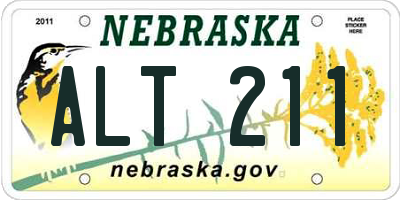 NE license plate ALT211