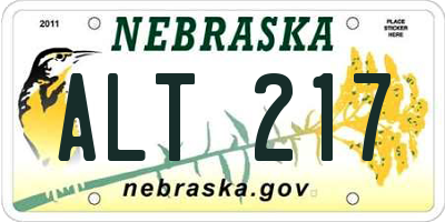 NE license plate ALT217
