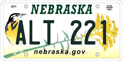 NE license plate ALT221