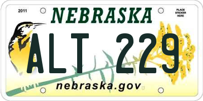 NE license plate ALT229