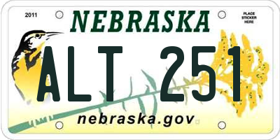NE license plate ALT251