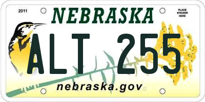 NE license plate ALT255