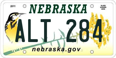 NE license plate ALT284