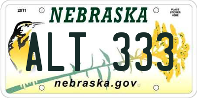 NE license plate ALT333