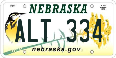 NE license plate ALT334
