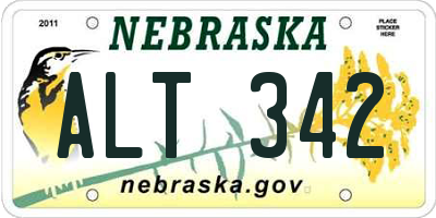 NE license plate ALT342