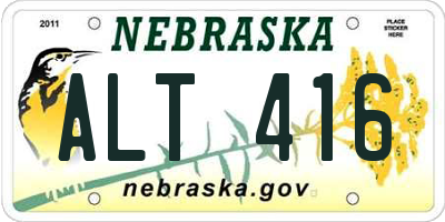 NE license plate ALT416